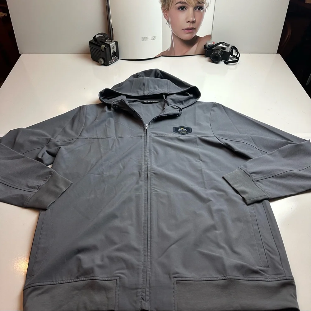 Corona Extra Promo Jacket |Gray Technical Windbreaker Hoodie ·Gorpcore Dad Style